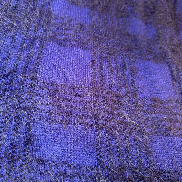 Vertigo Plaid Fuzzy Cardigan Womens Open Front Tweed Wrap Cape Boho Fringe Trim - Picture 11 of 16